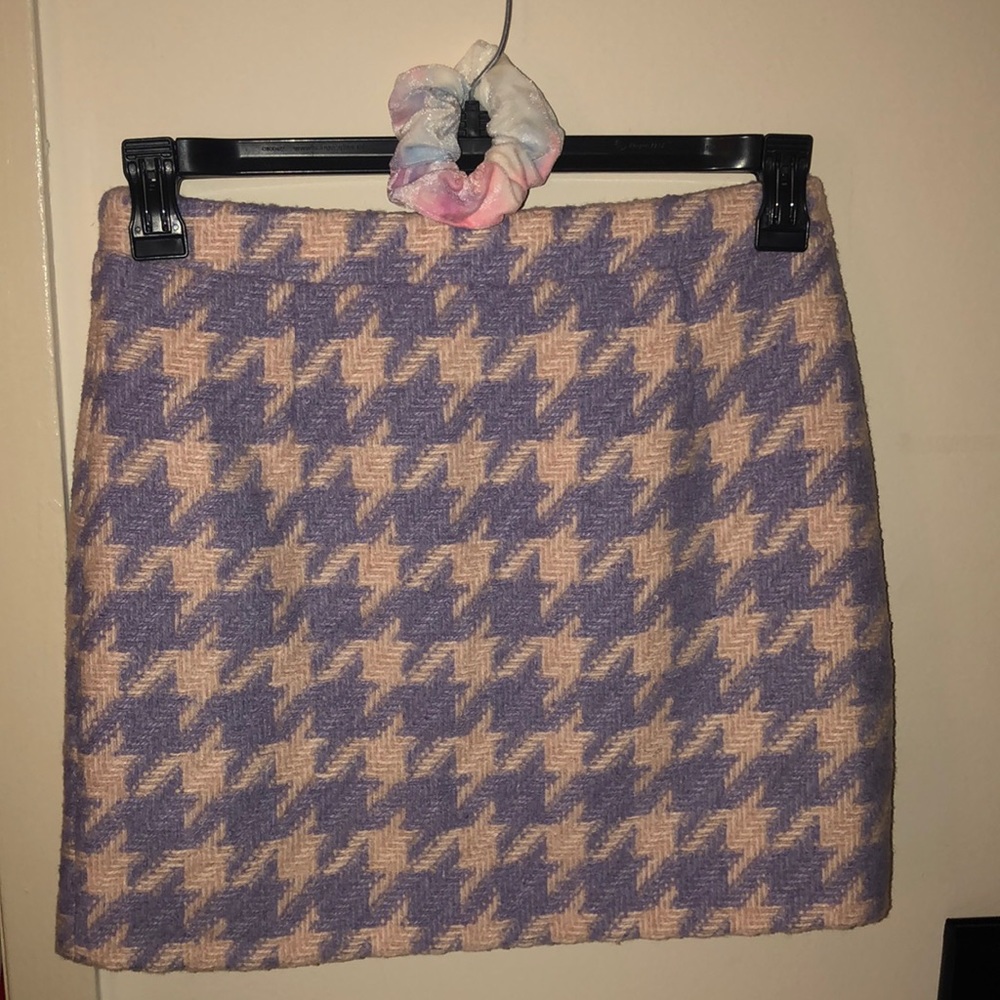 Plaid mini skirt Purple and pink Fuzzy material $7